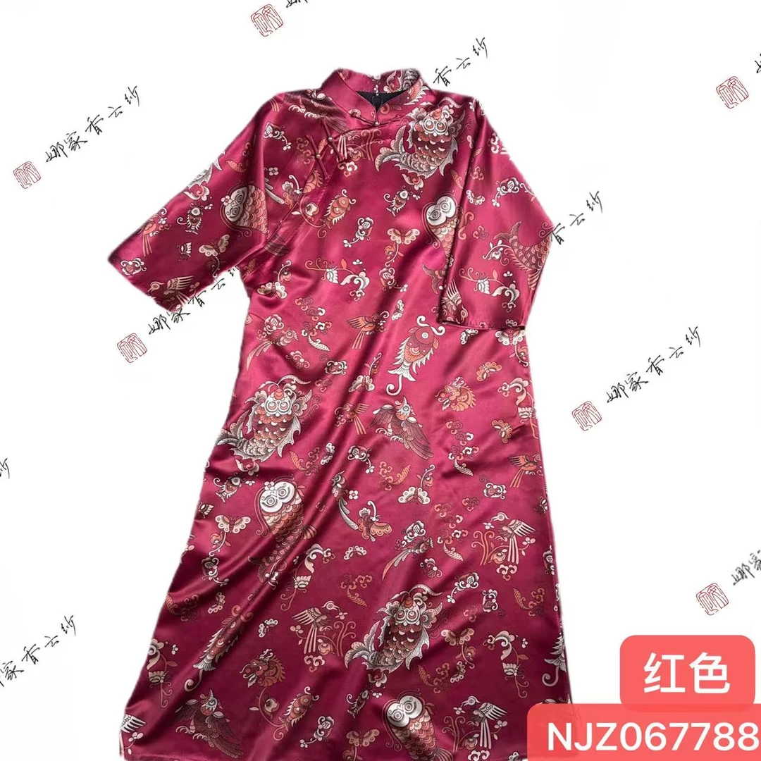 娜家国风红色袍子NJZ（067788）香云纱中国风复古气质