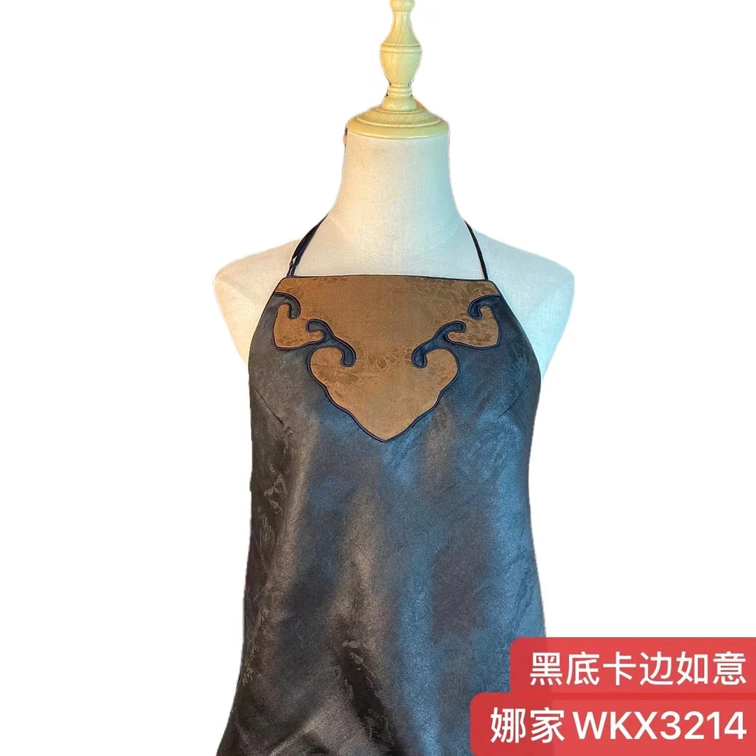 娜家红底咖边如意吊带WKX（3214）民族风国风中国风时尚古风复古
