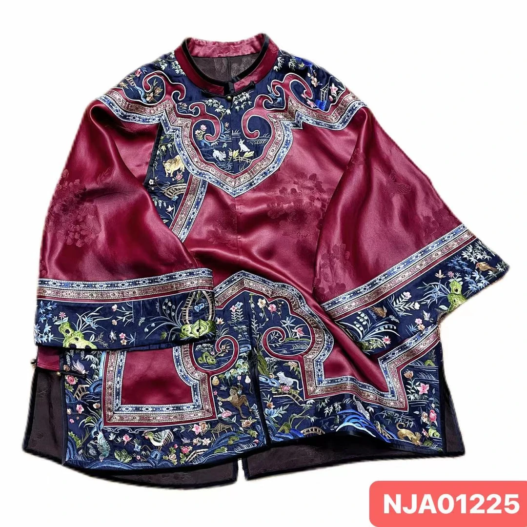娜家香云纱国风重工刺绣太太服NJA（01225）桑蚕丝中国风复古刺绣