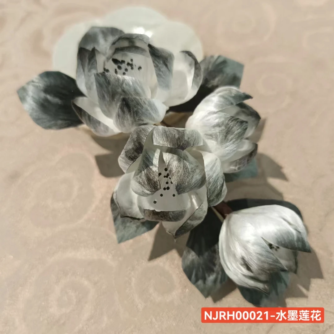娜家水墨莲花发饰NJRH（00021）头饰气质复古纯纯手工古风