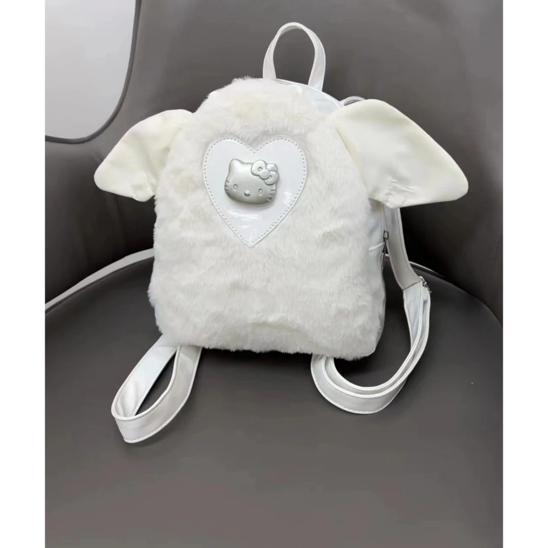 卡通可爱毛绒三丽鸥双肩背包KT猫书包学生hellokitty布丁狗手提包