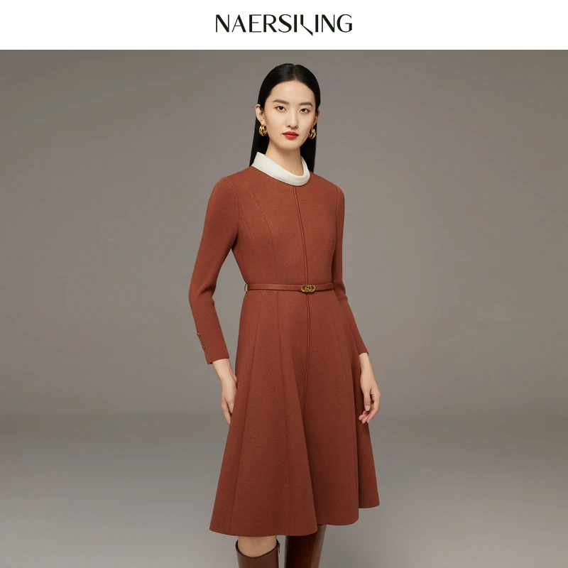 娜尔思连衣裙显瘦气质长袖针织时尚打底修身秋冬LF06079C5