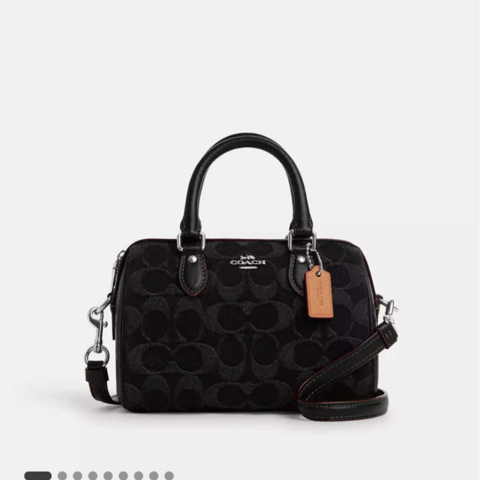 COACH/蔻驰新款黑灰色织布迷你波士顿 CO963SV/BK