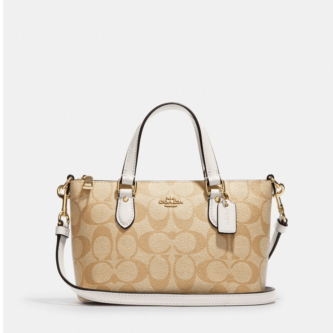 COACH/蔻驰【黑五】（迷你款）经典 GALLERY奶茶色饺子包手提斜挎包