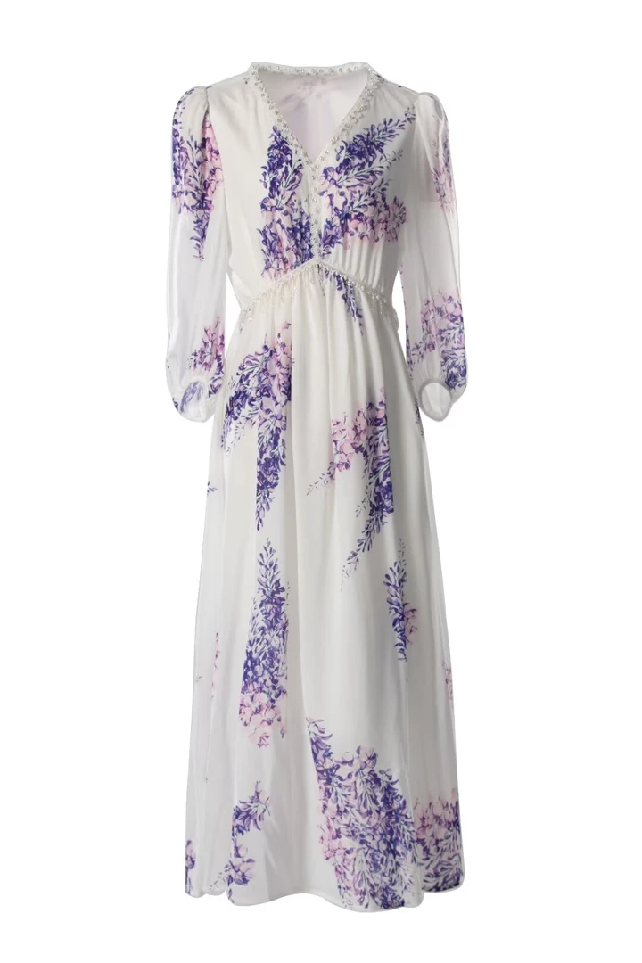 女装连衣裙收腰轻奢时尚夏季印花裙子