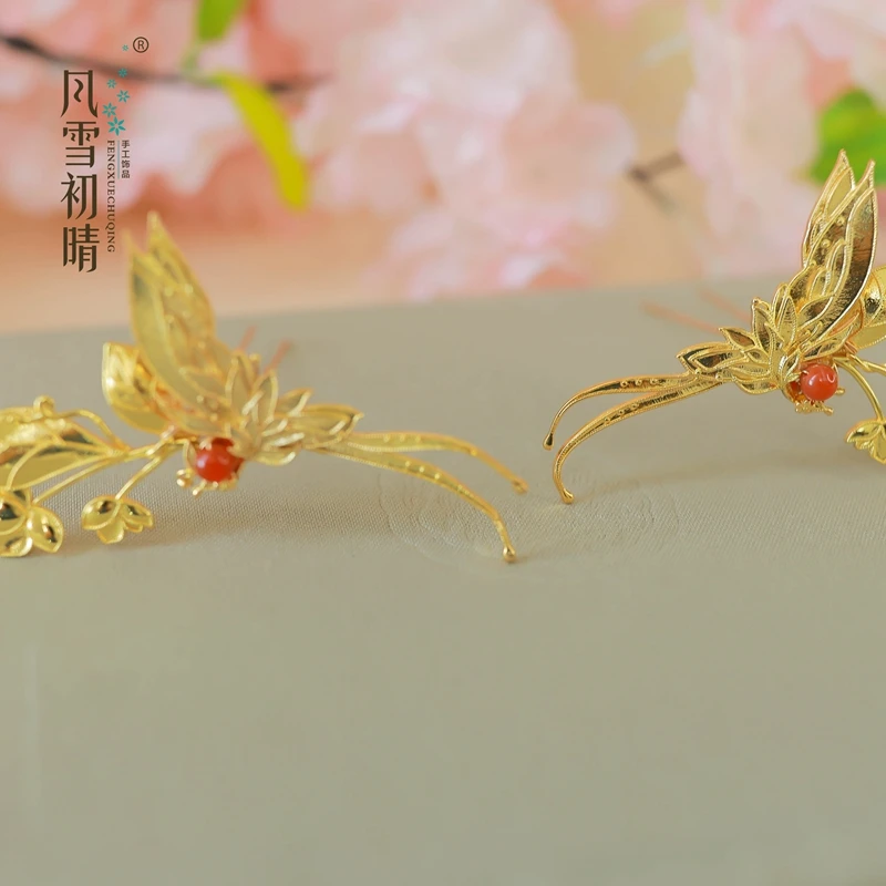 风雪初晴邀月仙发冠发钗套系新品上新 国风手工