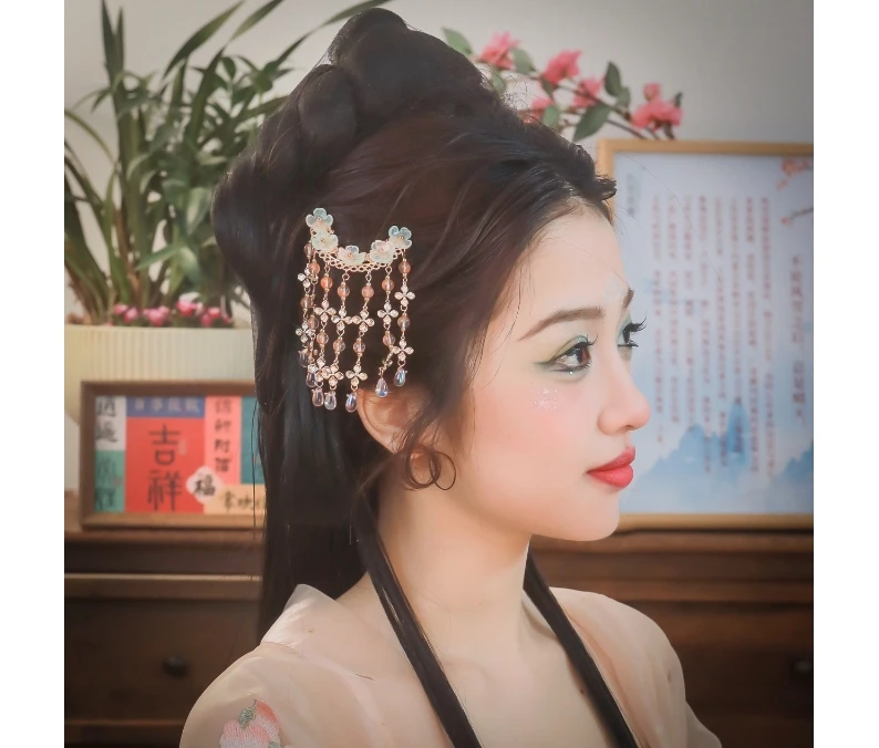 风雪初晴橘清发钗汉服首饰百搭发饰琉璃古风饰品