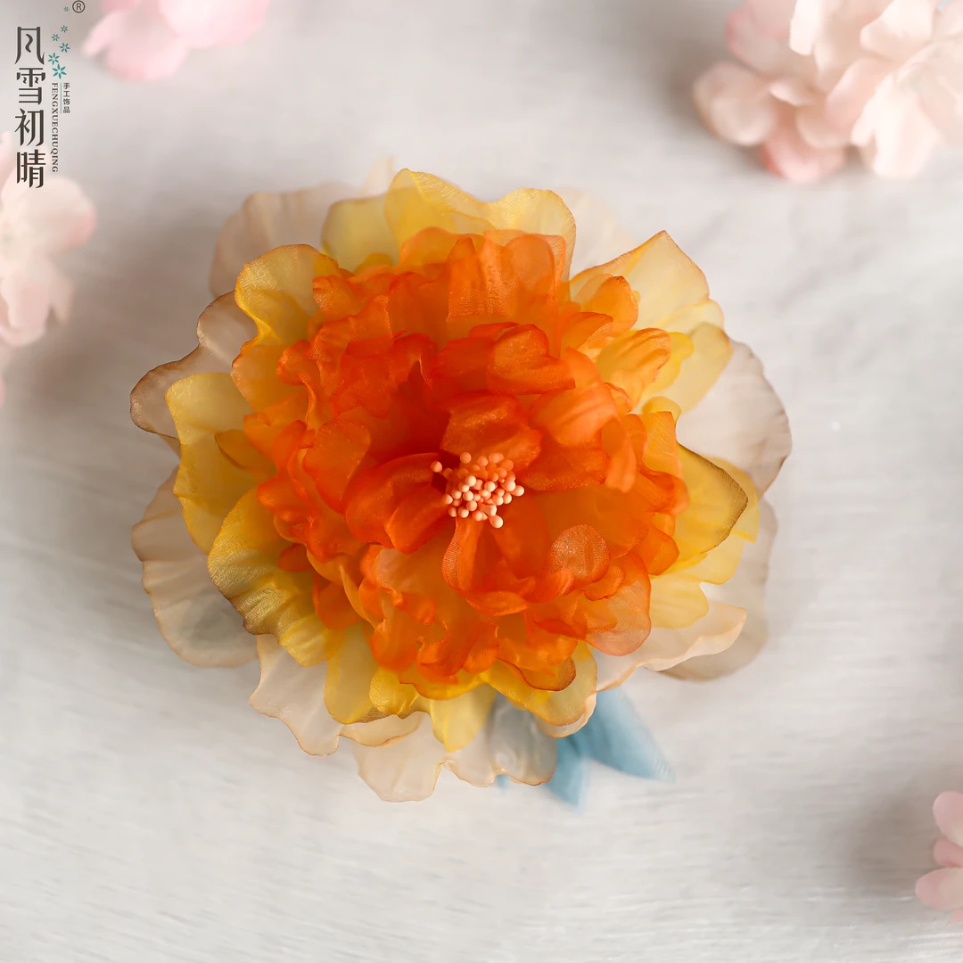 风雪初晴闪橘发夹发簪手工发簪百搭古风简约古风发簪簪子日常