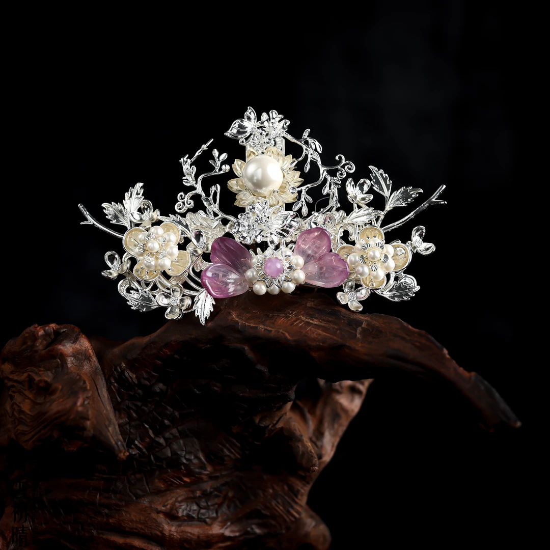 风雪初晴山河发冠发簪手工发簪复古国风古风古典超仙清新百搭简约