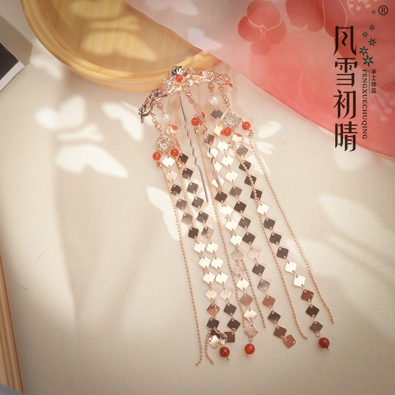 风雪初晴舒窈/碧水后压 发簪设计古风复古唐风手工国风古典簪发