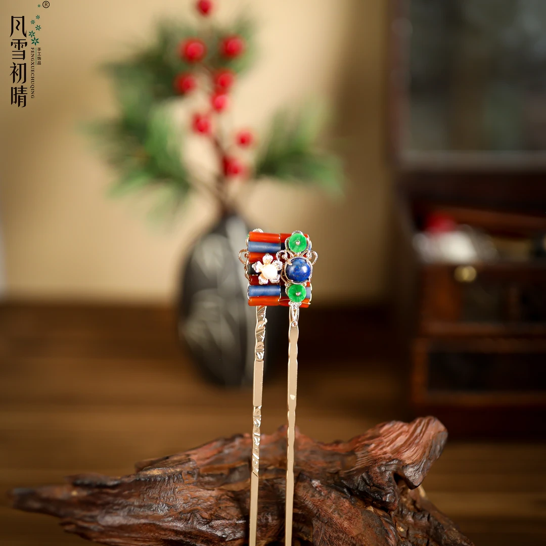 风雪初晴【孤品浮力】安言发簪 竹排氛围效果设计手工日常百搭复原