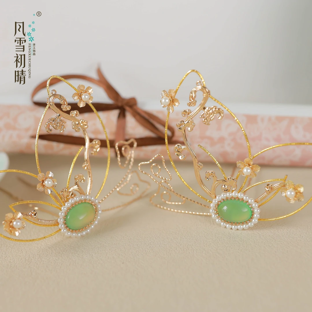 风雪初晴醉蝶发钗 原创手工设计超仙气发簪 清新古风仙气发钗女