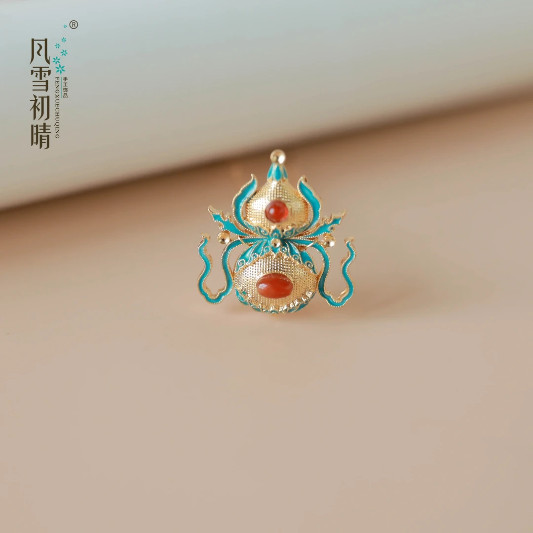 风雪初晴辞陌发钗手工烧蓝古风汉服首饰百搭发饰明制头饰