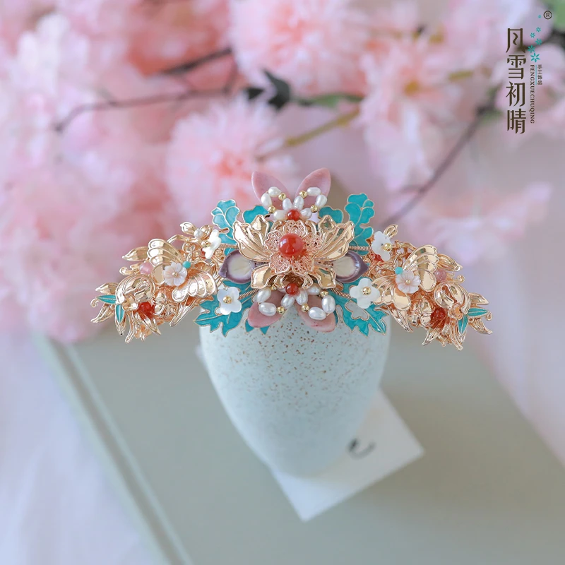 风雪初晴笙潇发冠 【重工】手工原创复古风汉服百搭头饰明制配饰品