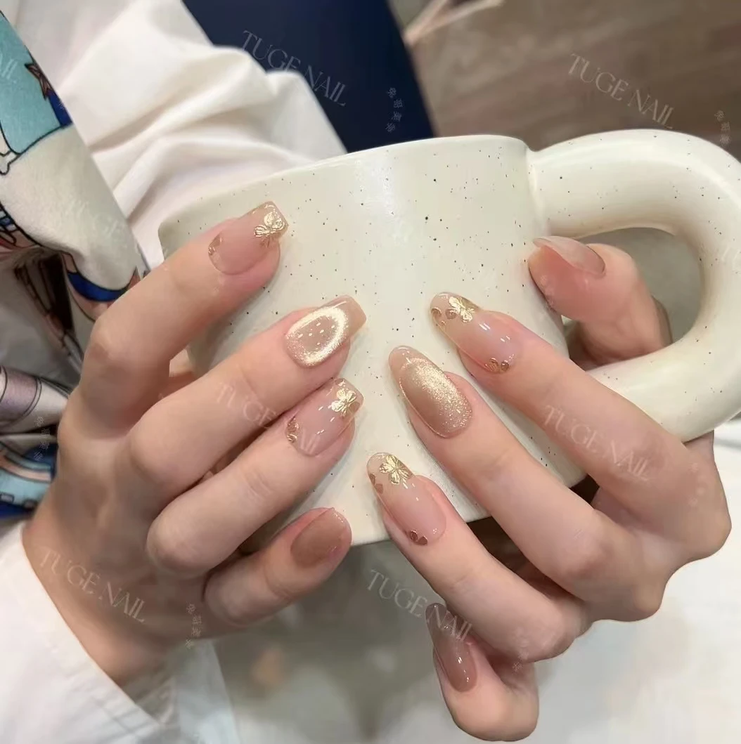 TugeNail“黄油朗姆”秋冬氛围美甲新中式国风设计师款穿戴甲小然