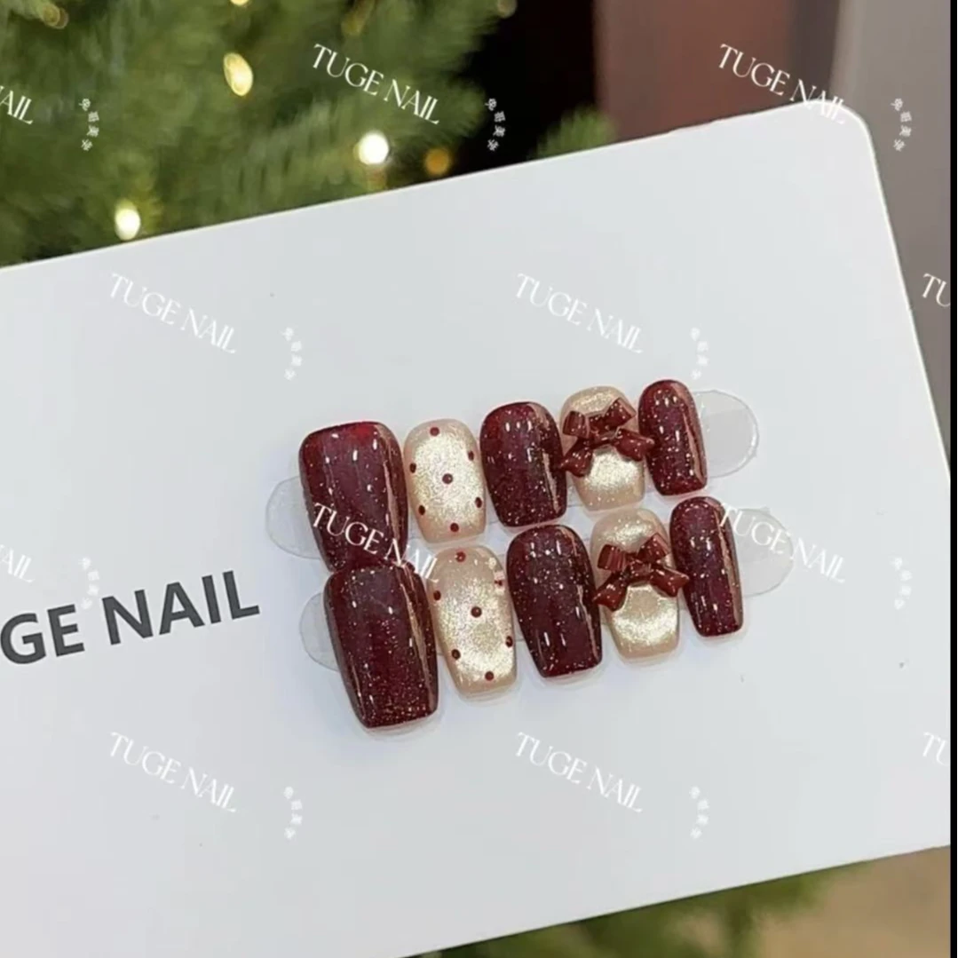 TugeNail“温莎之恋”秋冬氛围感猫眼极简复古设计师款穿戴甲TG1191