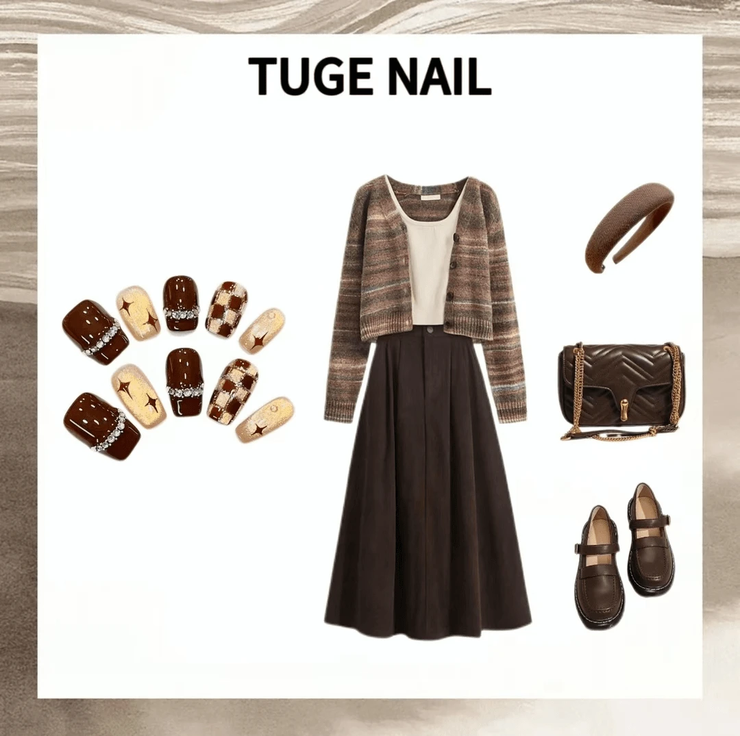 TugeNail ”秋意浓“秋意满满高级感极简美甲小众设计师-小然