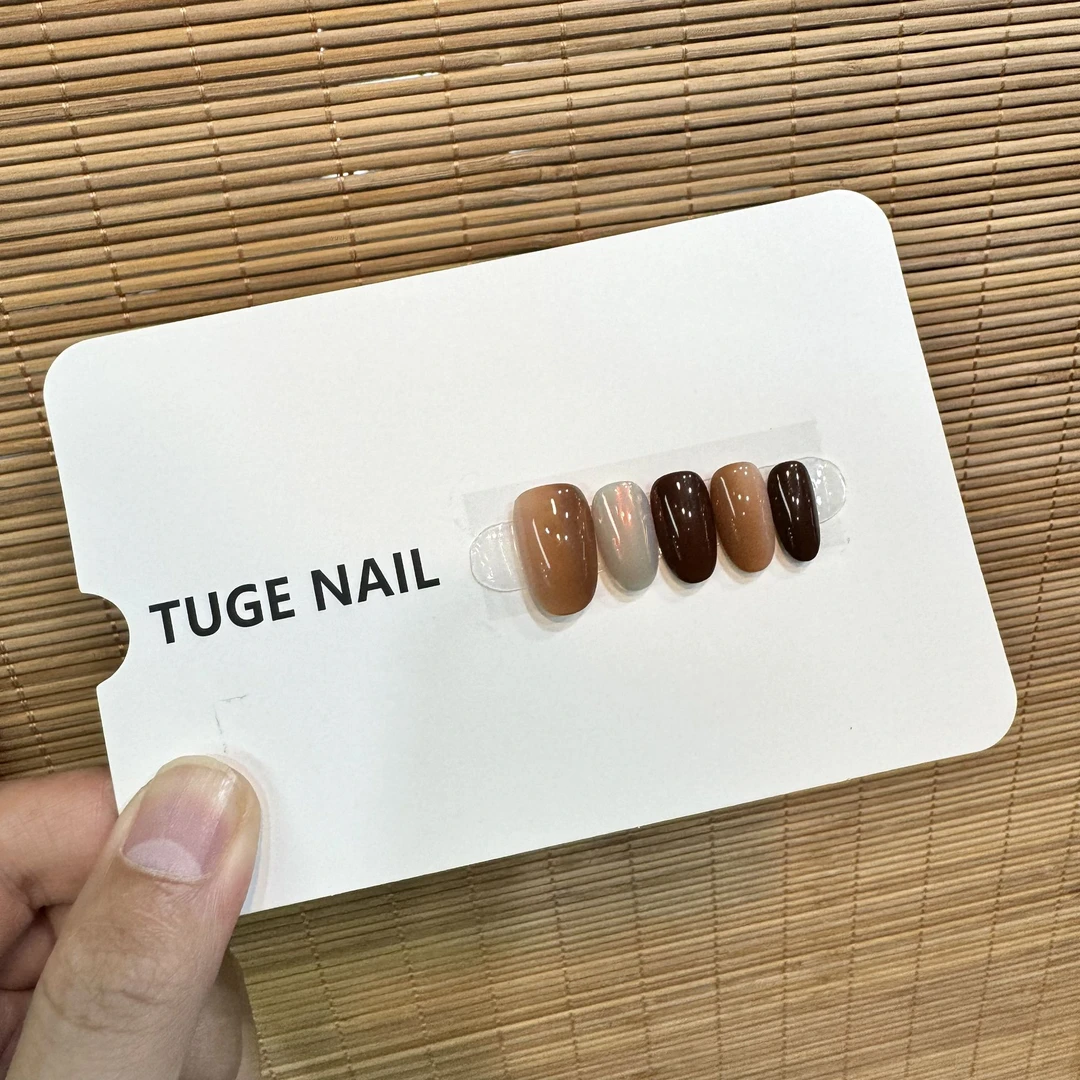 TugeNail “雅丹风”秋冬琥珀晕染美甲 渐变秋冬氛围感穿戴甲TG小然