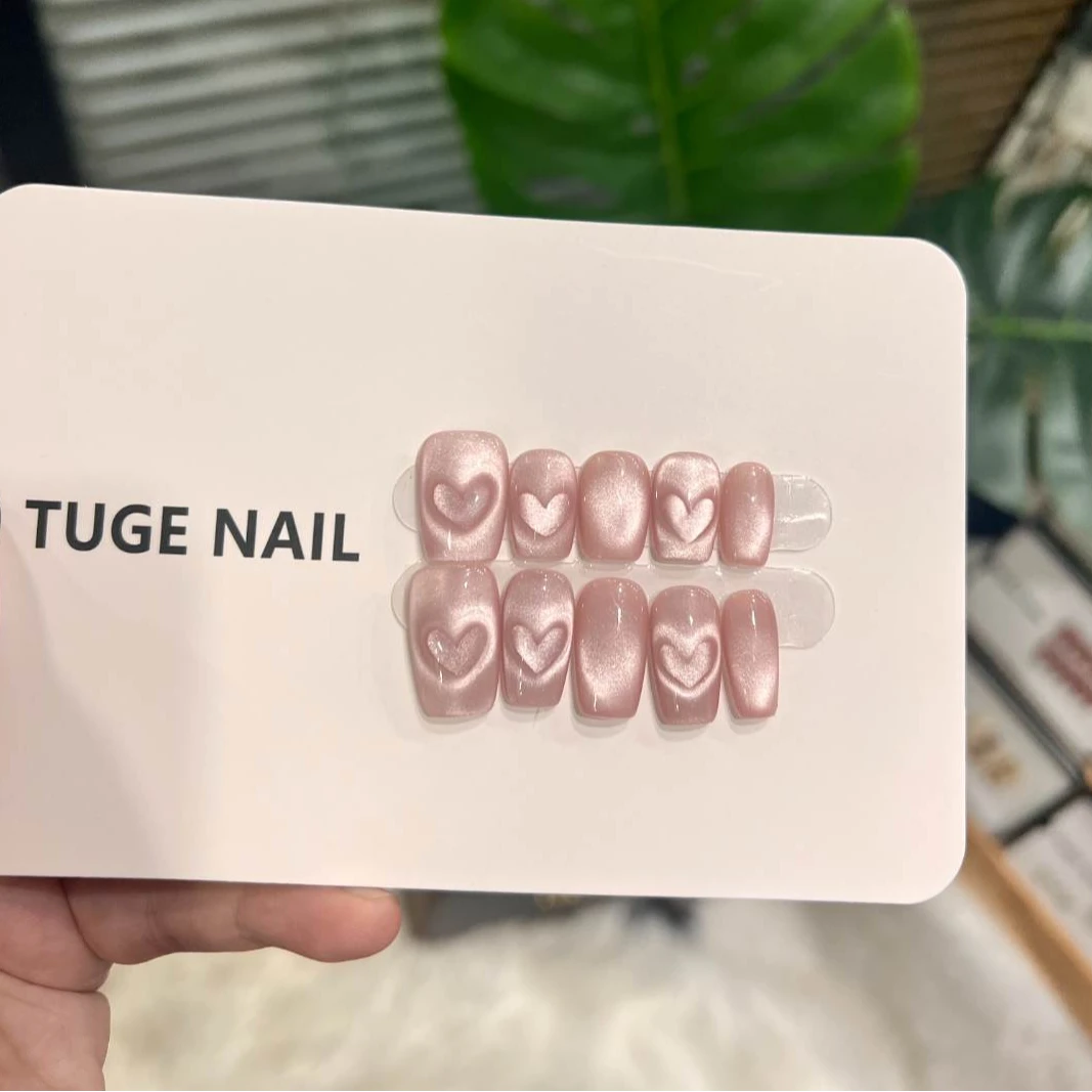 TugeNail 【布蕾】 春日花花日式珠光法式轻奢镀晶粉穿戴甲-TG1191