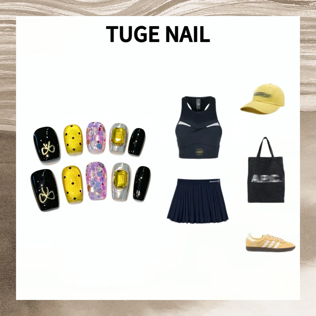 TugeNail“柏林"夏日跳色波点美甲高级感小众设计师穿戴甲-小然