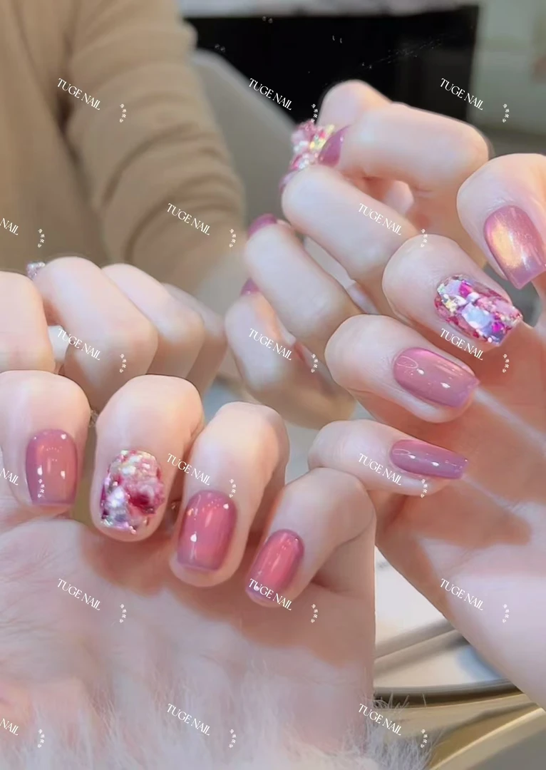 TugeNail “漫山遍野” 秋冬渐变猫眼美甲气质简约猫眼穿戴甲TG1190