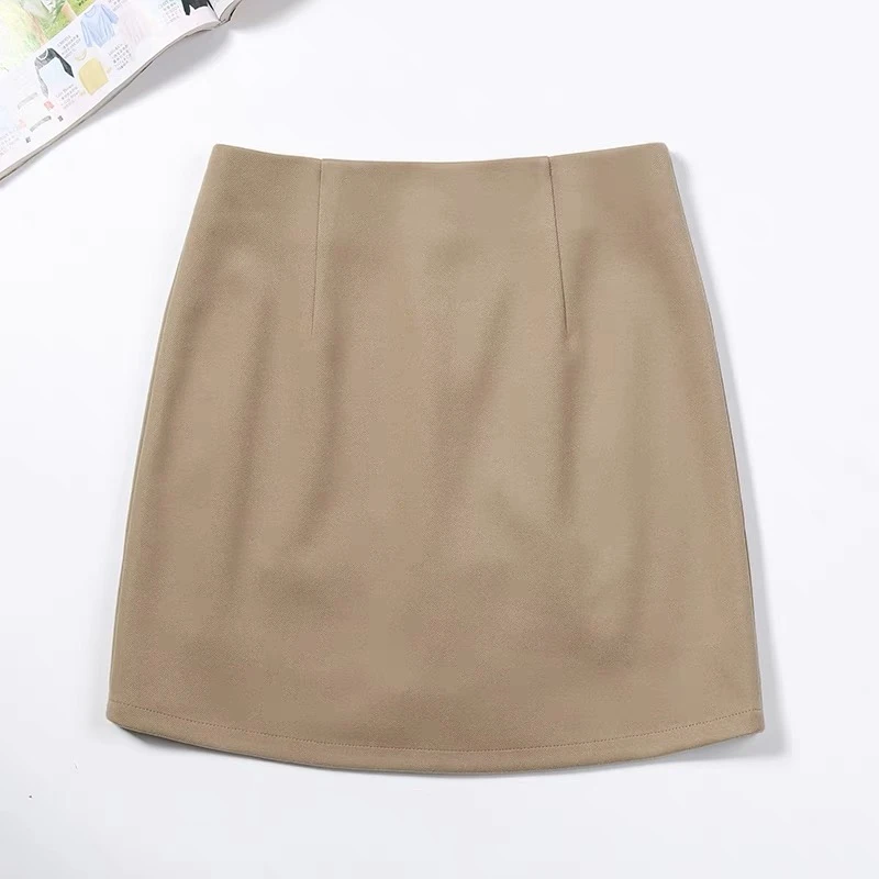 新款格子【厚款】咖色短款半裙-1-10