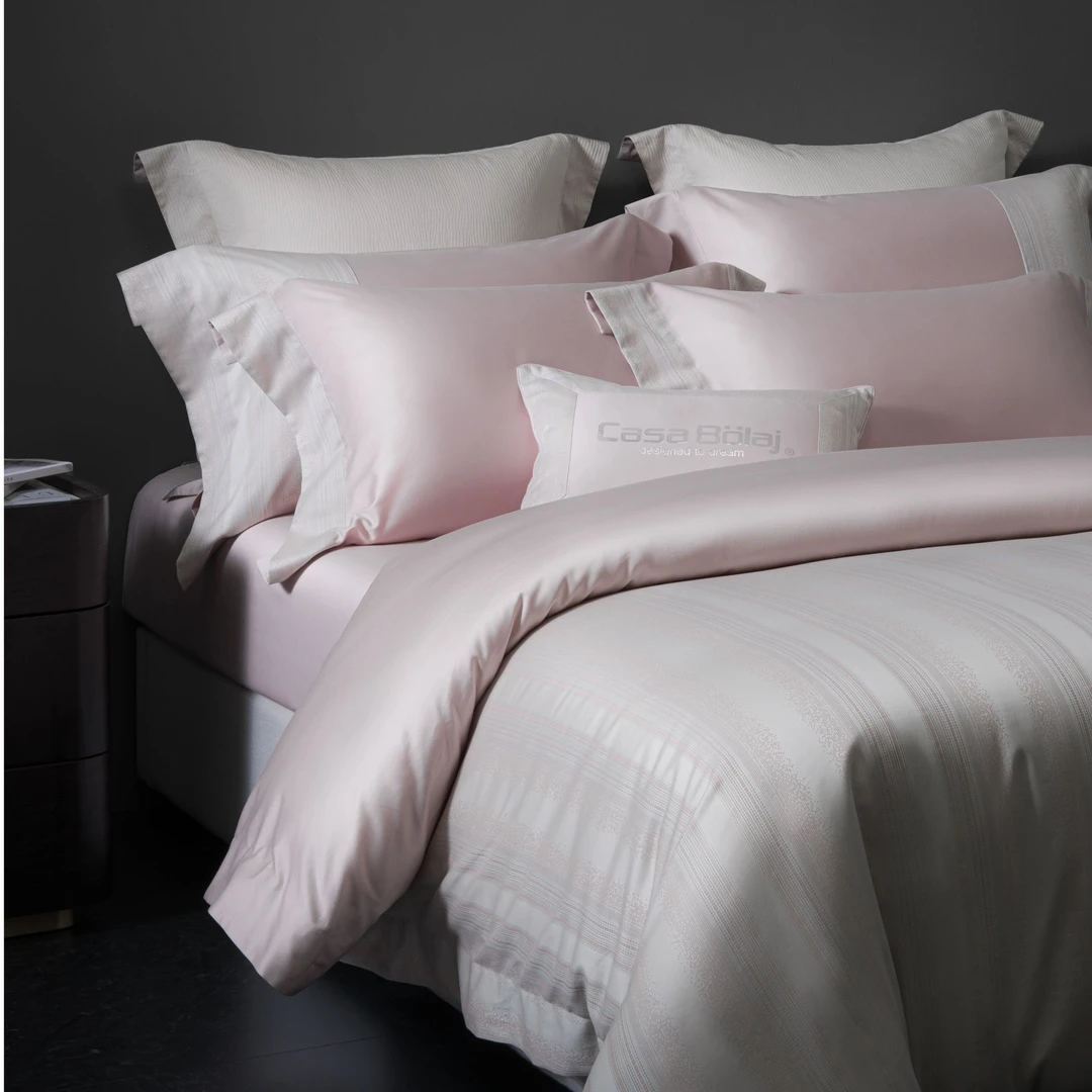 【安娜】进口600TC匹马长绒棉欧式轻奢丝滑色织提花四件套