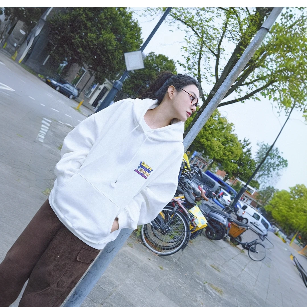 D28 SPELL24冬季新品咖啡厅连帽卫衣oversize休闲上衣慵懒女