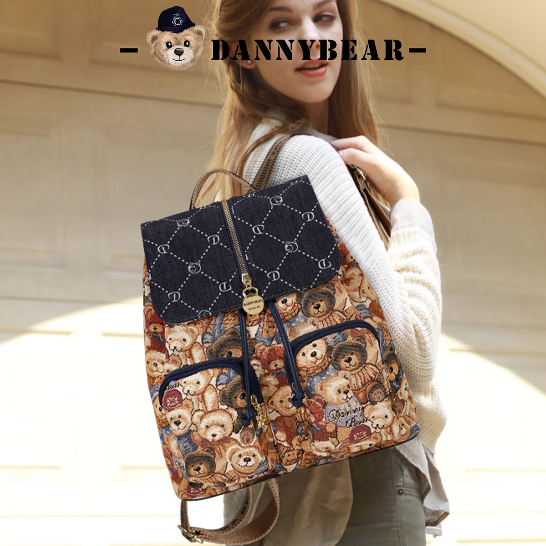 #S#丹尼熊大容量女士双肩包旅行休闲百搭双肩包女DKB3825035-003