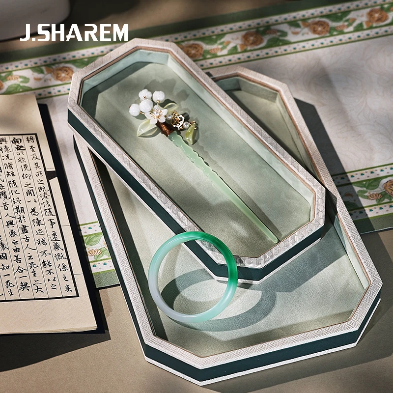 首饰展示架 古风饰品展示盘珍珠项链看货盘珠宝托盘玉器拍照道具