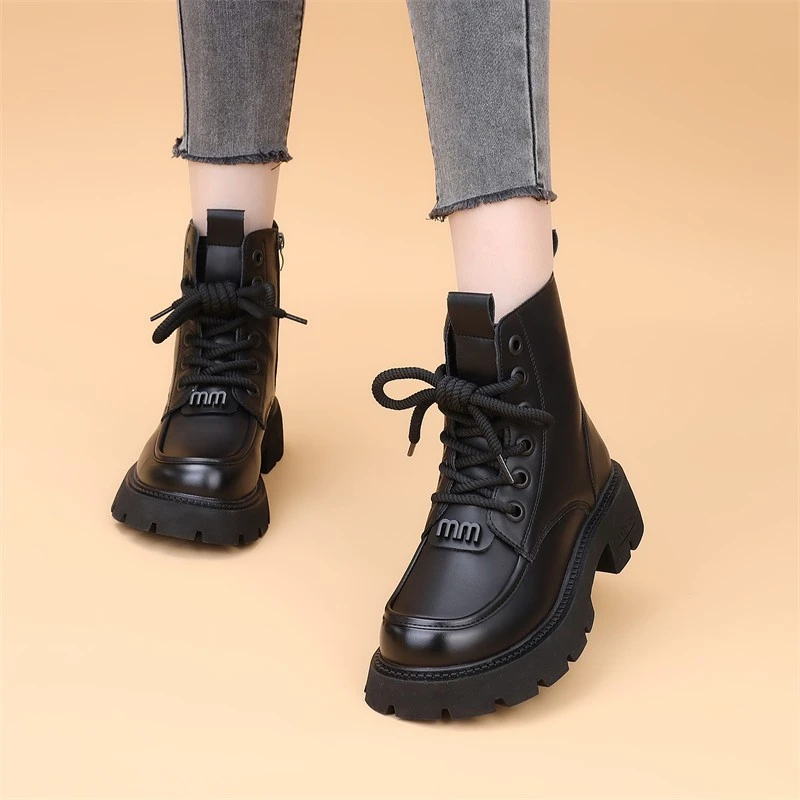 断码清仓马丁靴女2023秋冬季加绒加厚大棉鞋厚底时尚百搭短靴显瘦