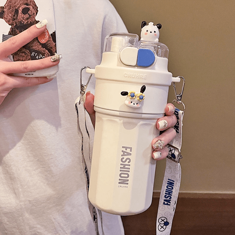 双饮保温杯学生专用儿童水杯6-12岁上学专用网红漂亮吸管杯子女生