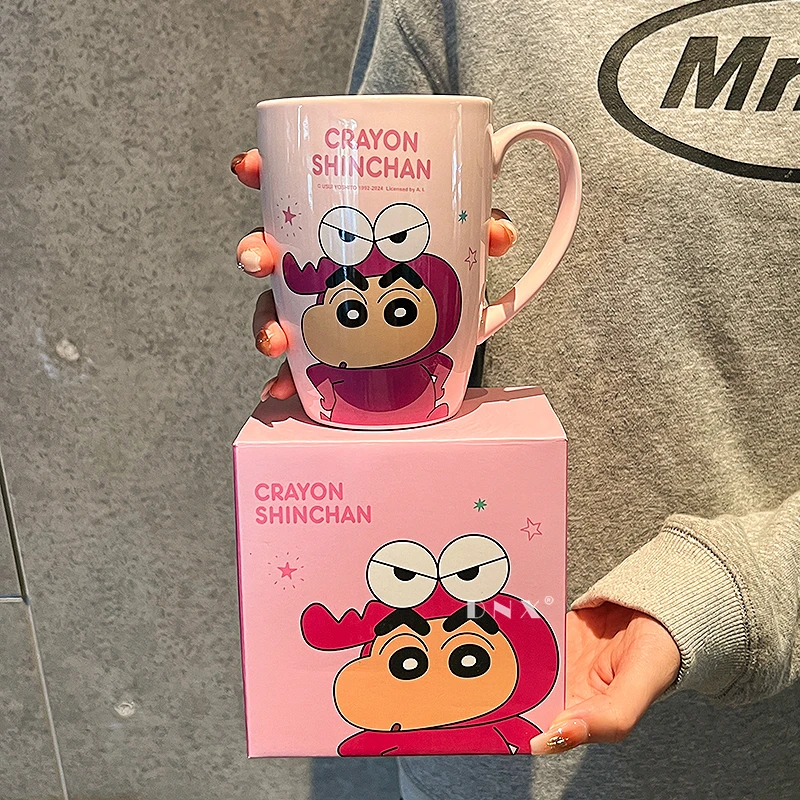 蜡笔小新陶瓷高颜值马克杯家用水杯可爱情侣牛奶咖啡杯生日礼物女