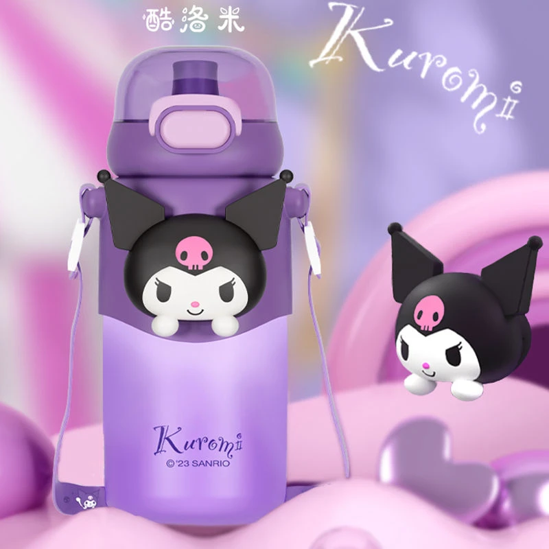 316不锈钢保温杯女生水杯学生专用库洛米吸管杯网红可爱杯子便携