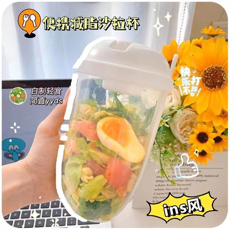 网红同款沙拉杯便携食品级梅森杯减脂沙拉杯上班族大容量沙拉杯子