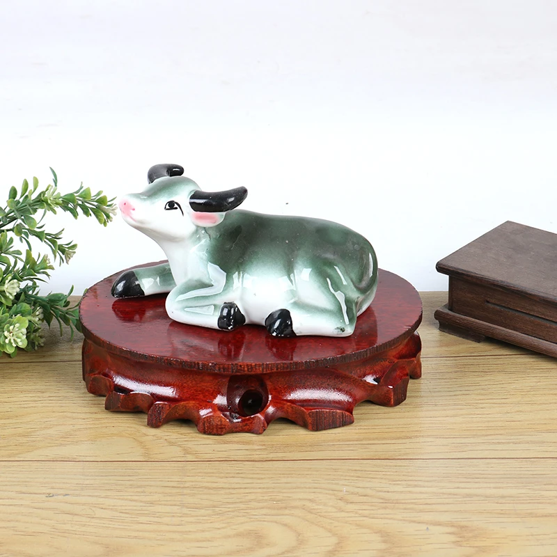 a068-20-15椭圆形实木奇石底座石头木座子可挖槽工艺品瓷器摆件托