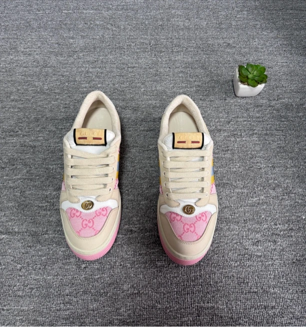 99新 GUCCI/古驰 脏脏鞋 米粉 38.5码 原盒配件齐全 全新试穿一次