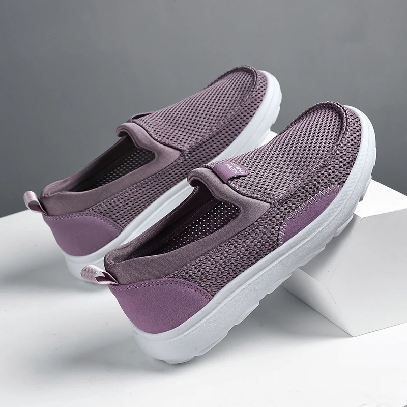 夏季新款网面鞋男女同款健步鞋透气网面鞋软底舒适妈妈鞋女健步鞋