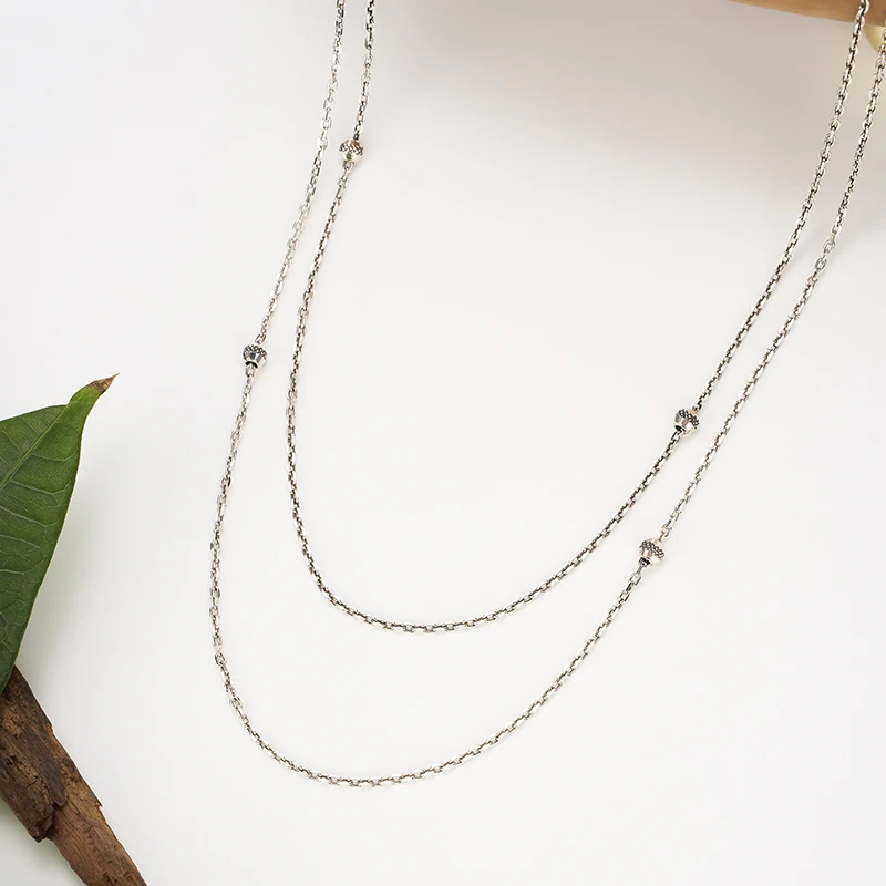 坠链均925银 梁雅帝新品【梦境花园】层次叠戴时尚简约纯银项链