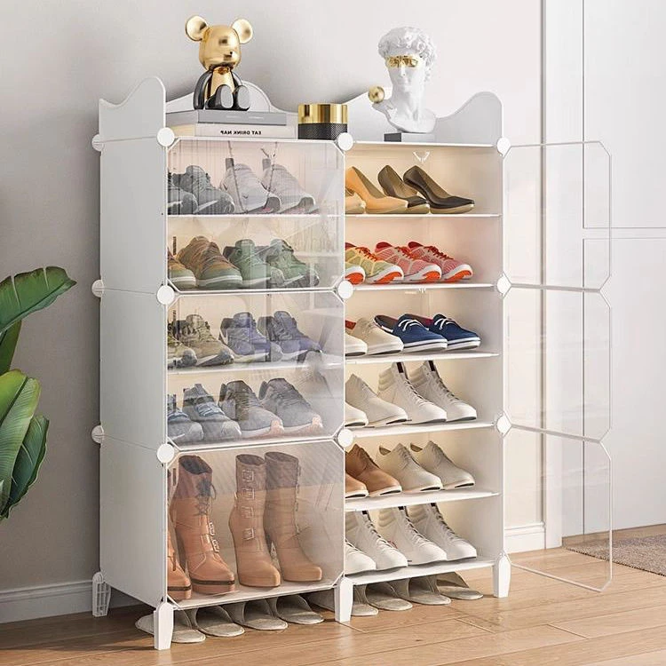 门口简易鞋柜鞋架子防尘进门家具学生塑料小型寝室家用多层收纳架