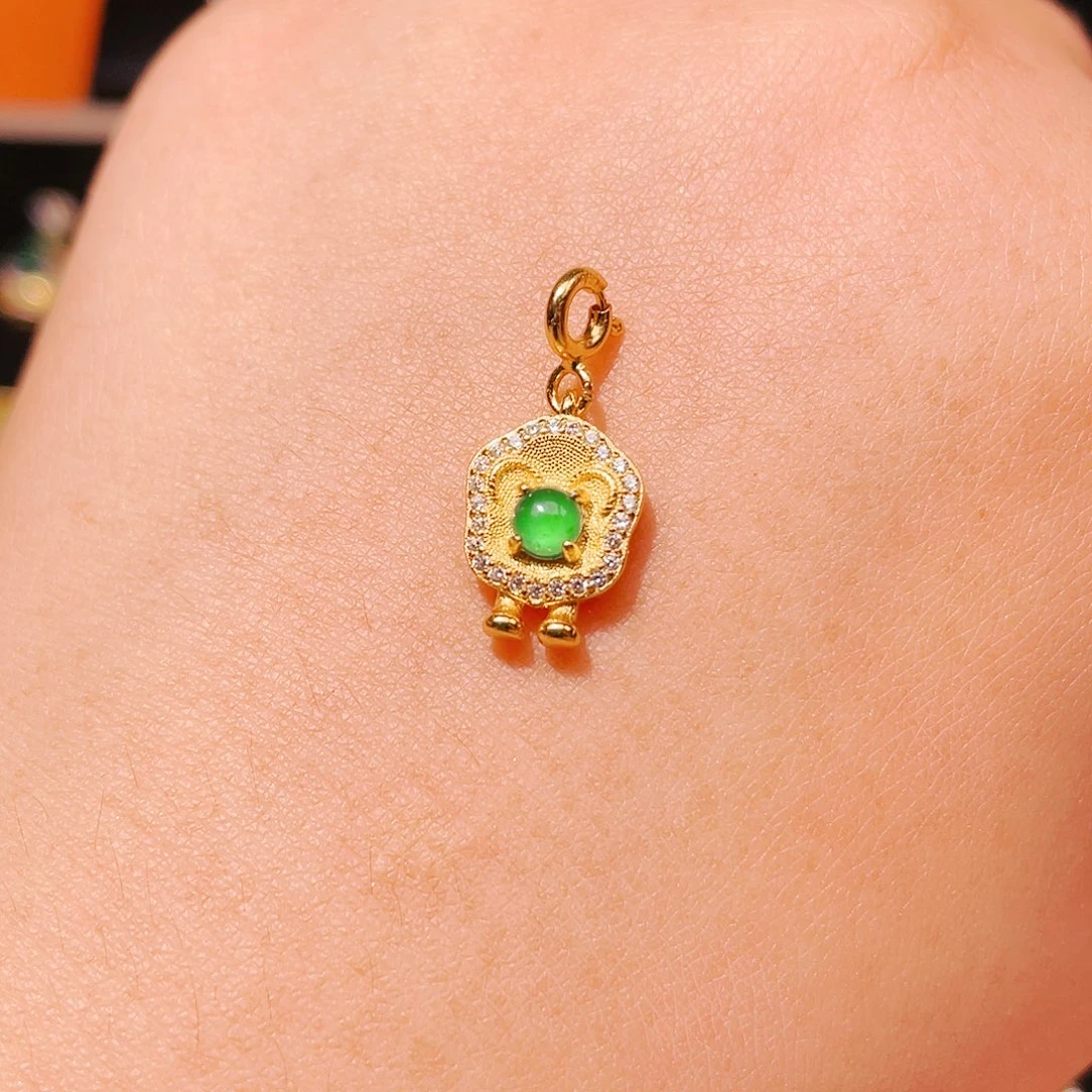 翡翠吊坠(不含链)银S925镶嵌