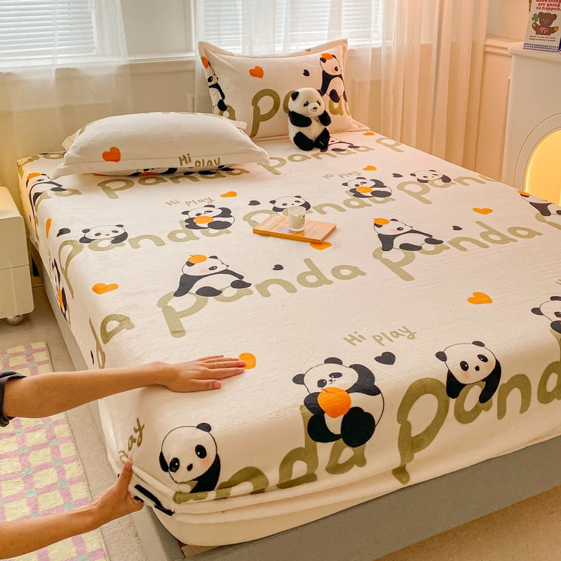 牛奶绒床笠冬季加绒床罩床单床垫保护罩珊瑚绒法兰绒套罩2024新款