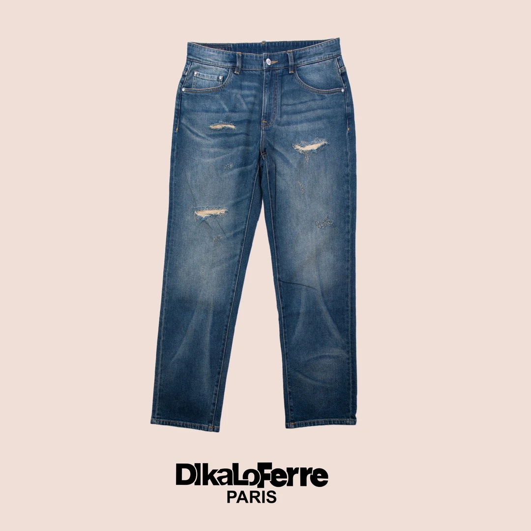 DIKALO FERRE/迪卡里奥 费雷DF128673男士潮流做旧破洞牛仔裤