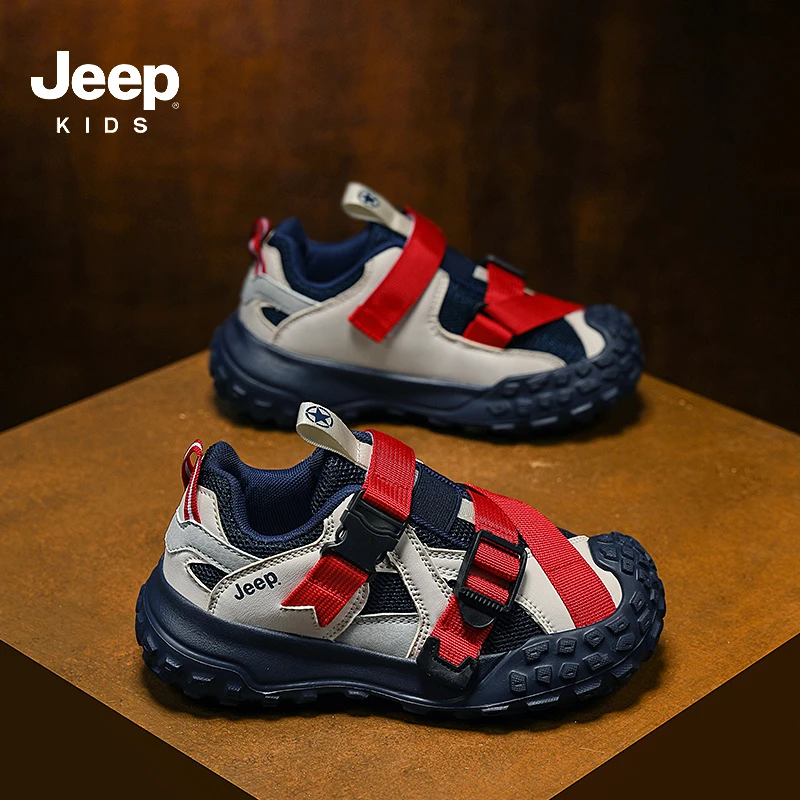 Jeep儿童网面运动鞋男童鞋子秋季新款2024中大童软底防滑男孩童鞋