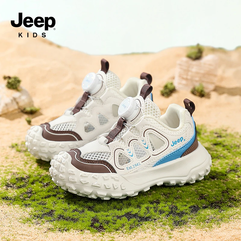 jeep男童镂空网鞋儿童夏款包头凉鞋2024新款女童6-清凉运动框子鞋