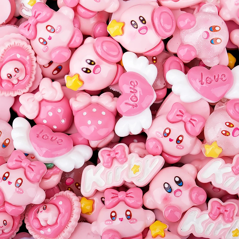 星之卡比可爱卡通奶油胶饰品配件diy洞洞鞋配饰水杯手机壳装饰