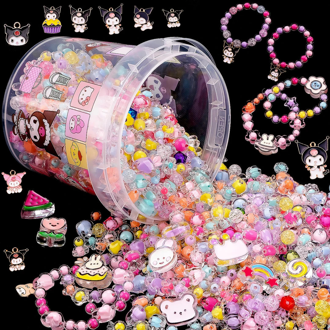 儿童串珠手工女孩穿珠子手链项链手串diy制作串珠手链diy手工配件