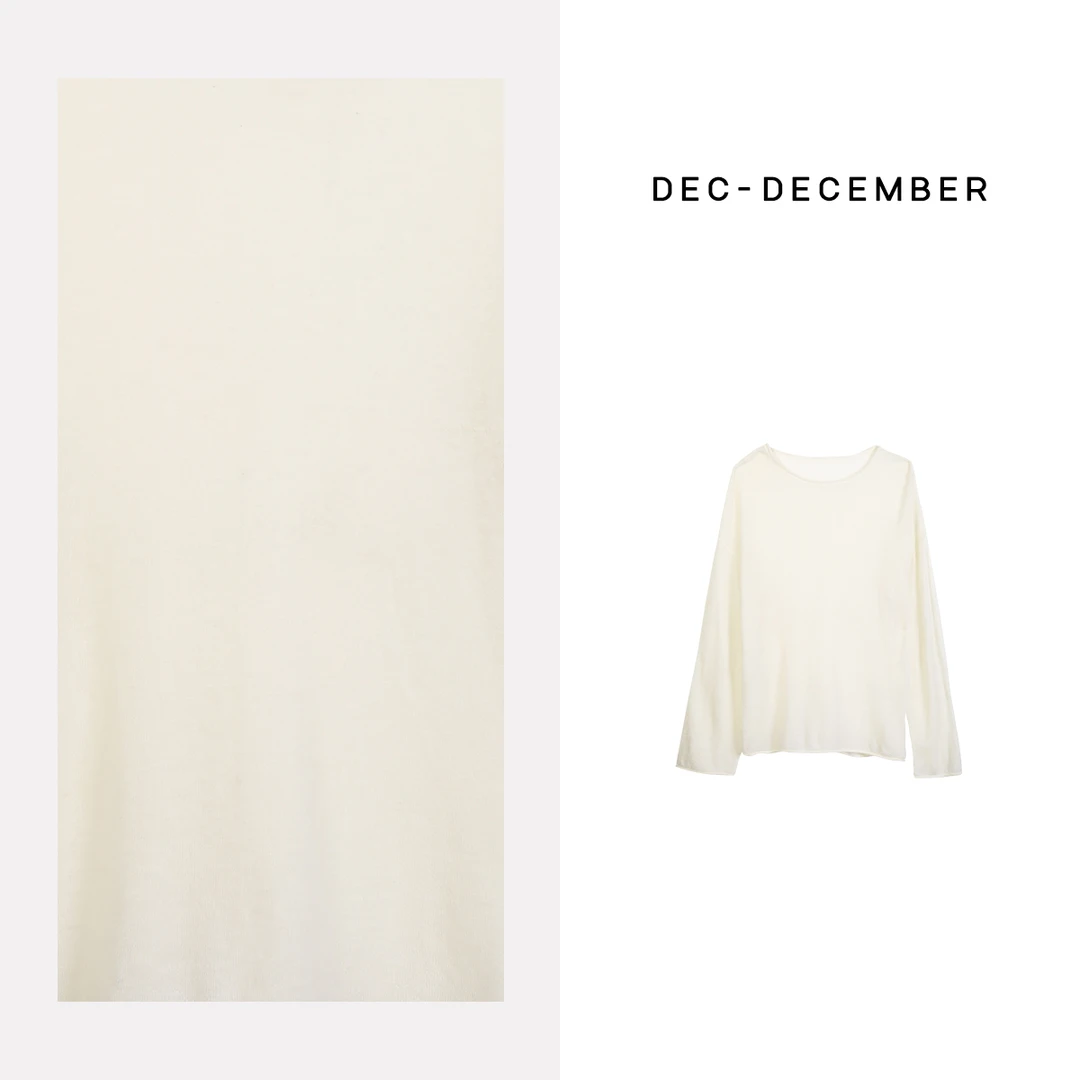 DEC-DECEMBER  ”软糯亲肤”卷边休闲圆领针织衫0038