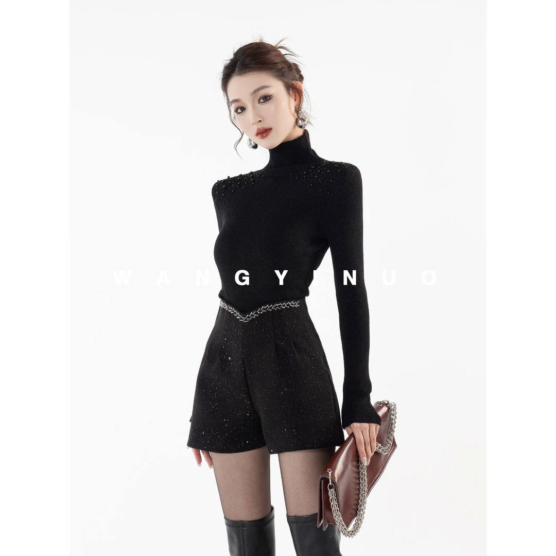 MD定制·依诺【水墨丹青】2024冬季重工钉珠轻奢时尚针织百搭上衣