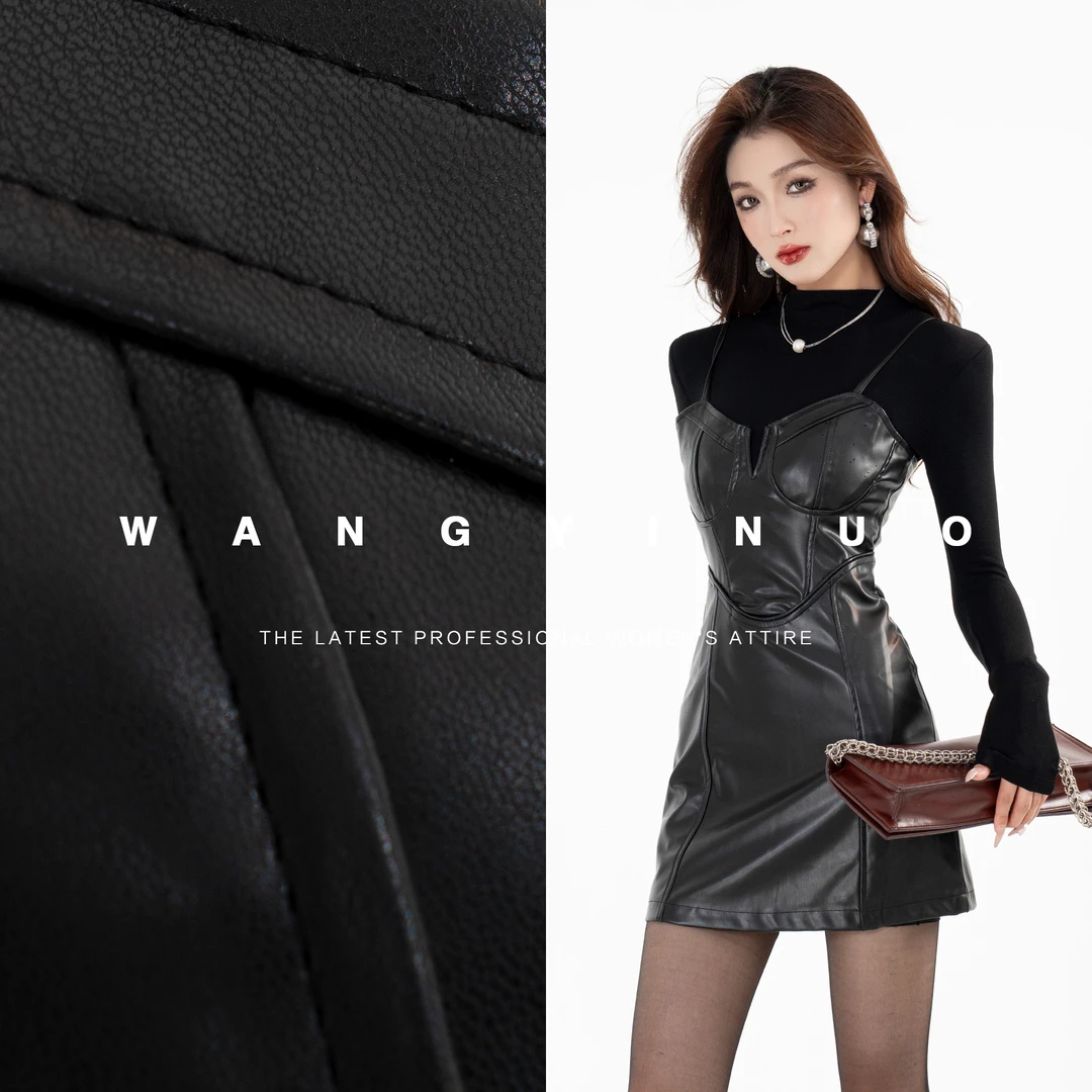 MD现货·依诺【时光沙漏】气质高腰设计感性感上衣吊带连衣裙套装